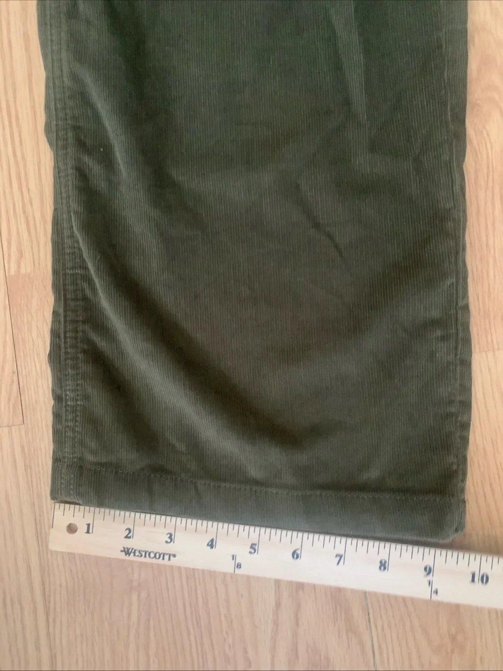 Forever 21 Olive Green Corduroy Straight Leg Cargo Pants Hippie Elastic Waist S